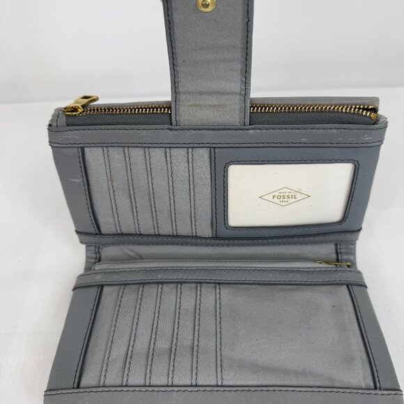 Fossil Ellis Multifunction Gray Leather Wallet - Picture 6 of 8